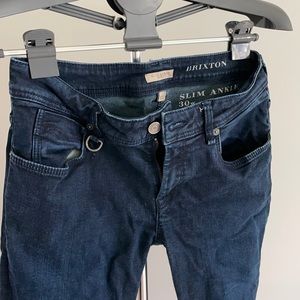 Burberry Brixton Slim Ankle Skinny Jeans in Dark Blue